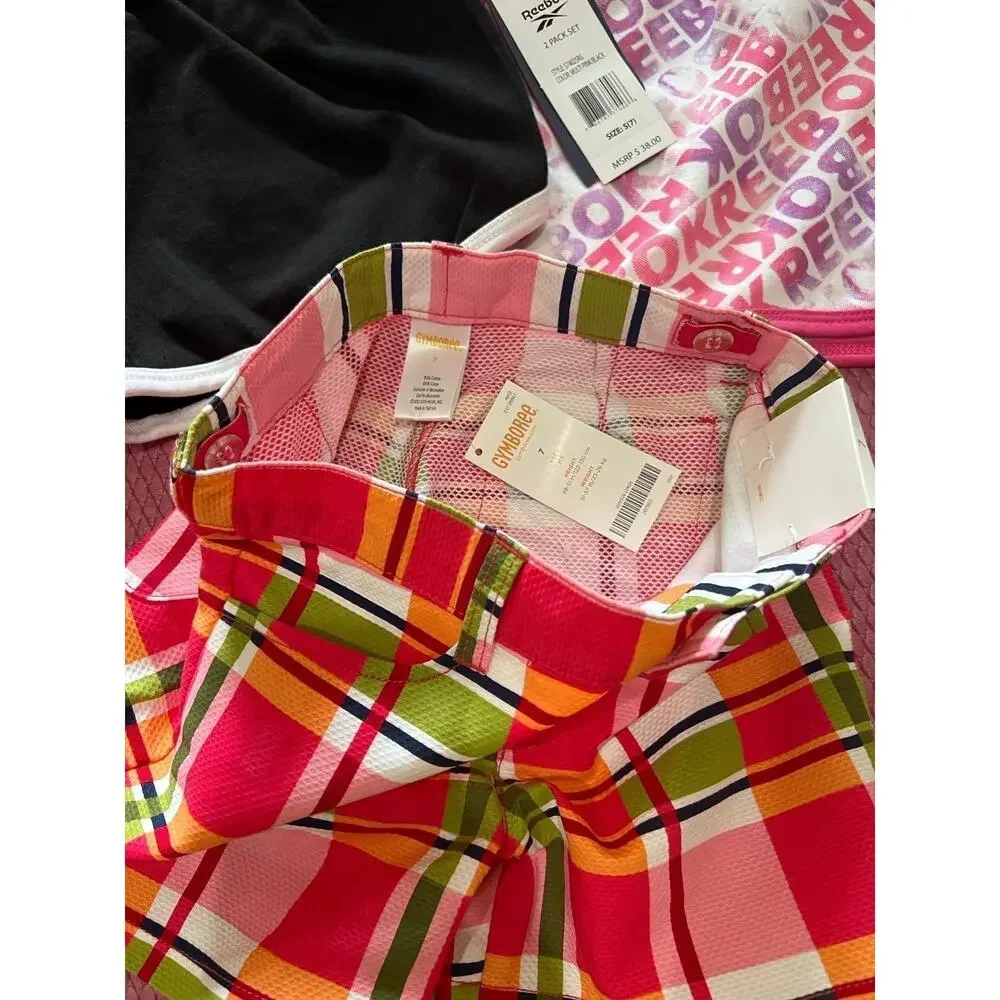 NWT❤️2 pcs Rebook Shorts & Gymboree plaids Short sz7